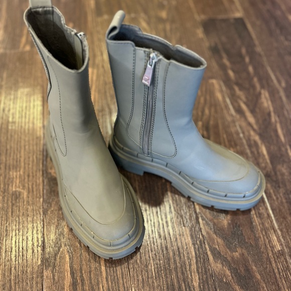 ZARA green rubber lug sole boots Sz 38 - Picture 4 of 5